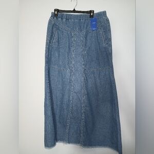 ChouYatou Denim Jean Maxi Skirt L